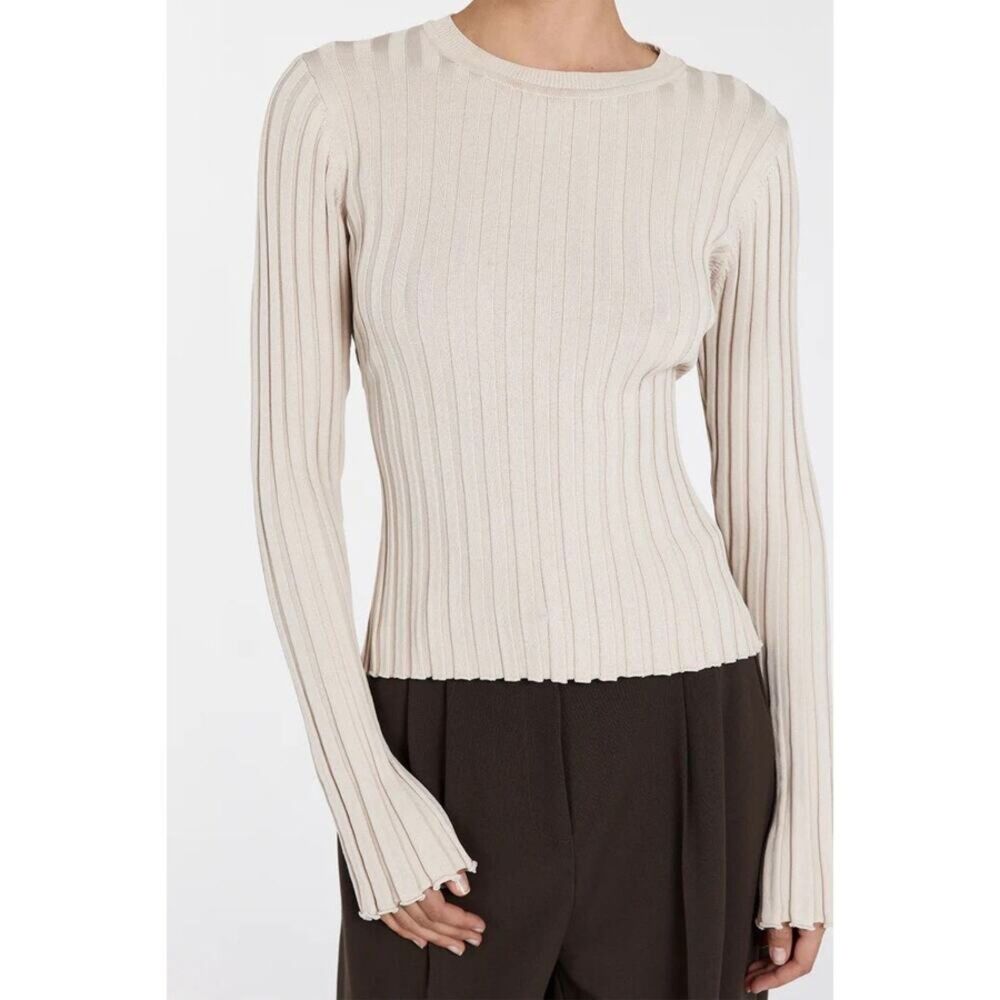 DISSH Ada Ribbed Knit Long Sleeve Stone Medium
